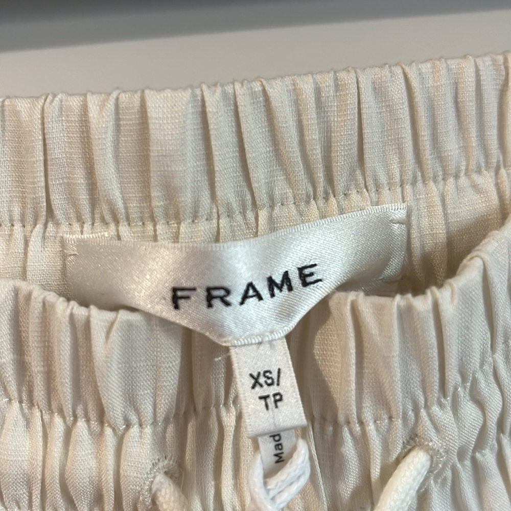 FRAME Crea Lounge cotton-blend wide-leg pants - White/Ivory/Cream - XS - Picture 7 of 15